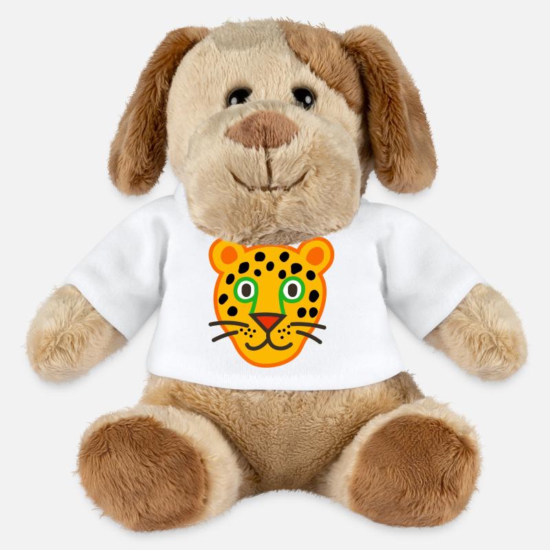 Illustration de visage de léopard mignon - Chien en peluche Helge MiniFeet® - blanc