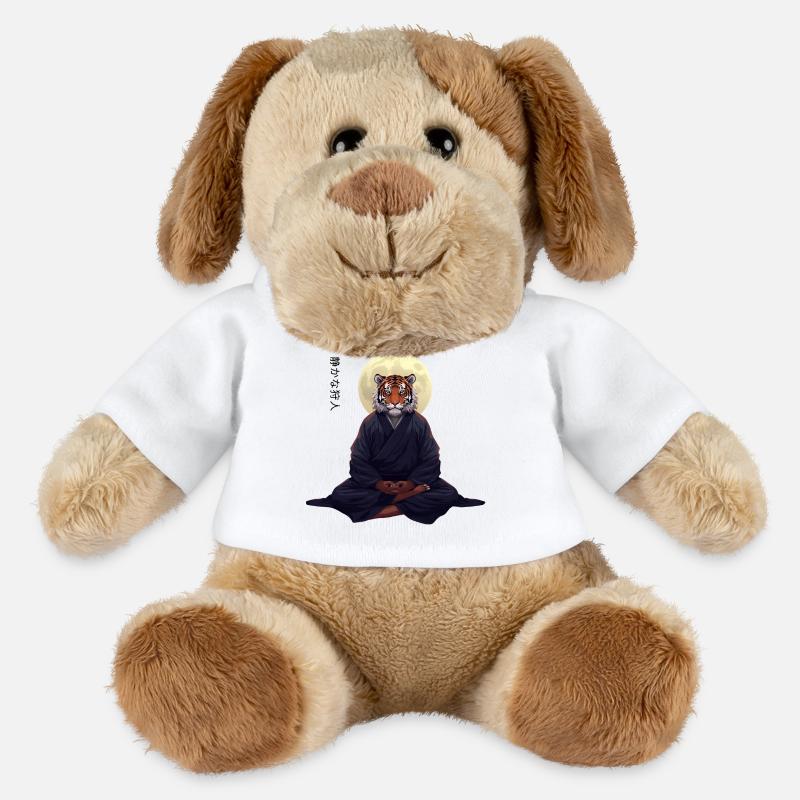 Tiger Monk – Sumi-e Zen Kunst Strength Within - MiniFeet® Hund Helge - Weiß