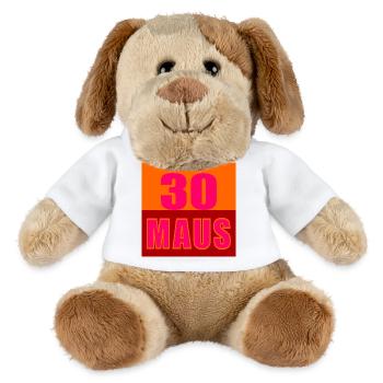 30. Geburtstag Maus - MiniFeet® Hund Helge - Weiß - Vorne