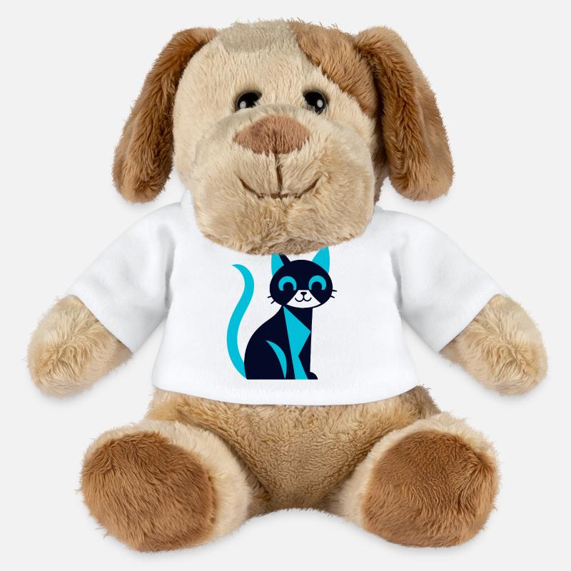 Schwarz-Blau Katze mit Aww-Effekt - MiniFeet® Hund Helge - Weiß