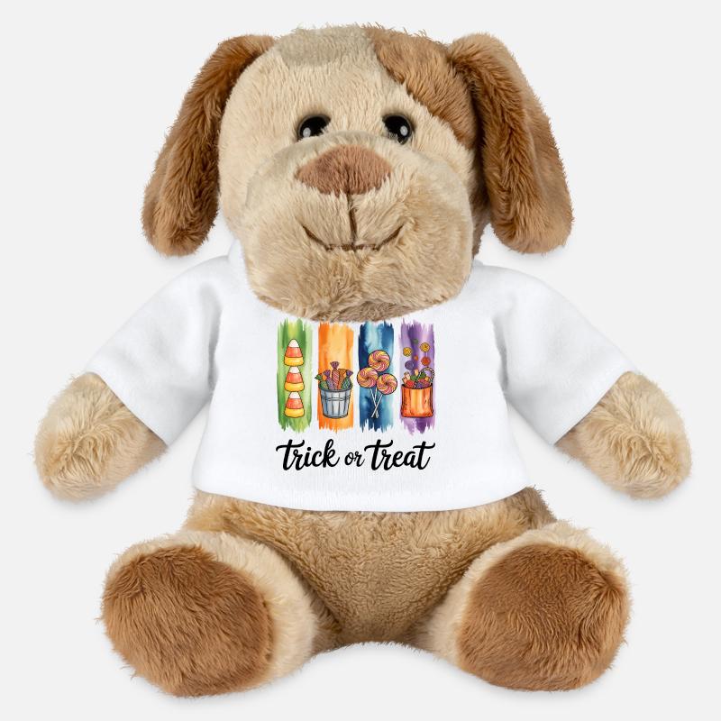 Süßes oder Saures Süßigkeiten und Süßigkeiten Aquarell Design - MiniFeet® Hund Helge - Weiß