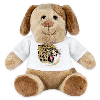 Wildes Raubtier-Design mit Leopardengesicht - MiniFeet® Hund Helge - Weiß - Vorne