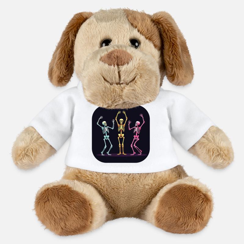 Danseuse squelette d’Halloween dansant - Chien en peluche Helge MiniFeet® - blanc