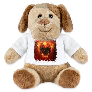 Feuriger Totenschädel - MiniFeet® Hund Helge - Weiß - Vorne