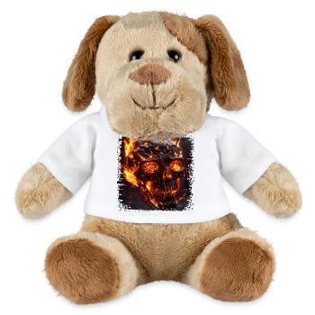 Fiery Lava Head Motif - MiniFeet® Dog Helge - white - Front