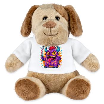 Quirky Zombie Creature Print - MiniFeet® Dog Helge - white - Front