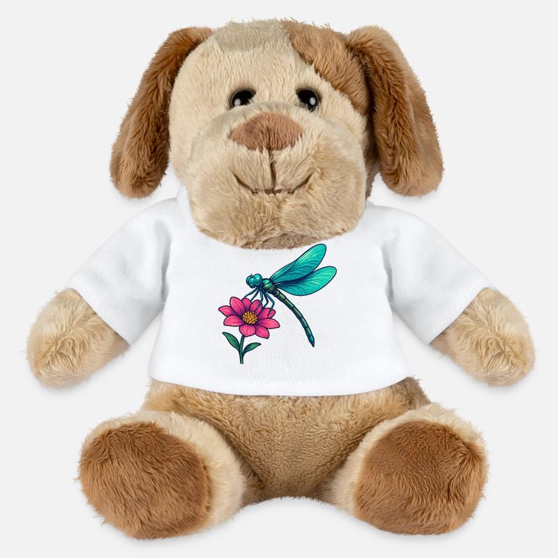 Libelle auf der Blume  - MiniFeet® Hund Helge - Weiß