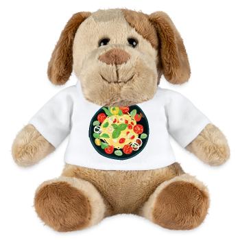 Pâtes fraîches aux tomates et basilic - Chien en peluche Helge MiniFeet® - blanc - Devant