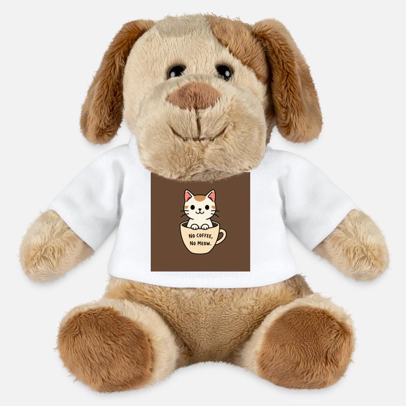 Café de chat dicton design - Chien en peluche Helge MiniFeet® - blanc