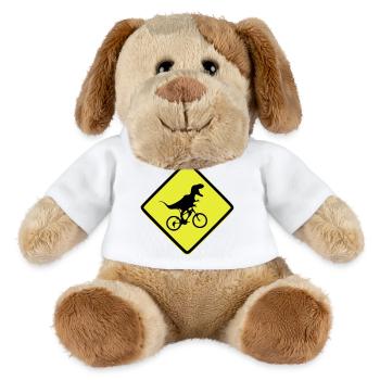 T-Rex Fahrradsignal illustriert - MiniFeet® Hund Helge - Weiß - Vorne
