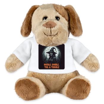 Halloween t-shirt Witch and trouble ahead - MiniFeet® Dog Helge - white - Front