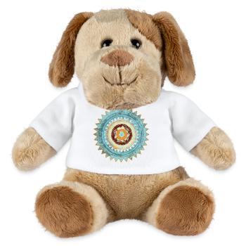 Kreismandala Vintage Textur - MiniFeet® Hund Helge - Weiß - Vorne