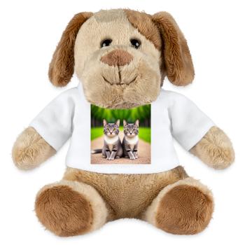 Katzenzwillinge auf der Straße - MiniFeet® Hund Helge - Weiß - Vorne