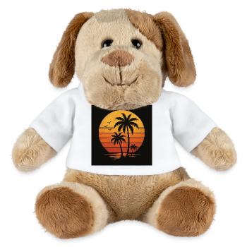Palm Tree Summer Sunset - MiniFeet® Dog Helge - white - Front
