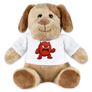 Red rage monster cartoon - MiniFeet® Dog Helge - white - Front