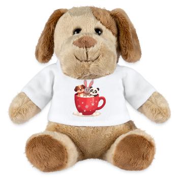 Trio de chocolats chauds – Mignons animaux des Fêtes - Chien en peluche Helge MiniFeet® - blanc - Devant