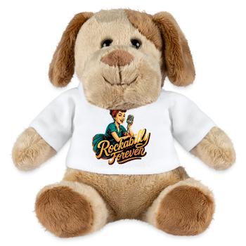 Rockabilly für immer Kohlemikrofon 50er Geschenk - MiniFeet® Hund Helge - Weiß - Vorne