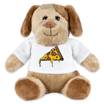 Melting Pepperoni Pizza Slice Illustration - MiniFeet® Dog Helge - white - Front