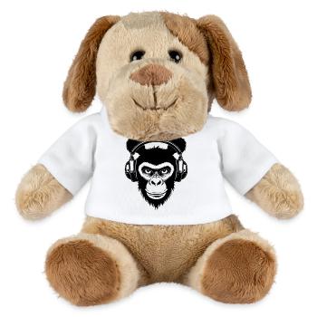 Monkey Head Skatepark Beat Headphones Groove Shirt - MiniFeet® Dog Helge - white - Front