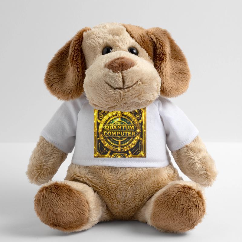 Goldenes Quantencomputer-Emblem MiniFeet® Hund Helge