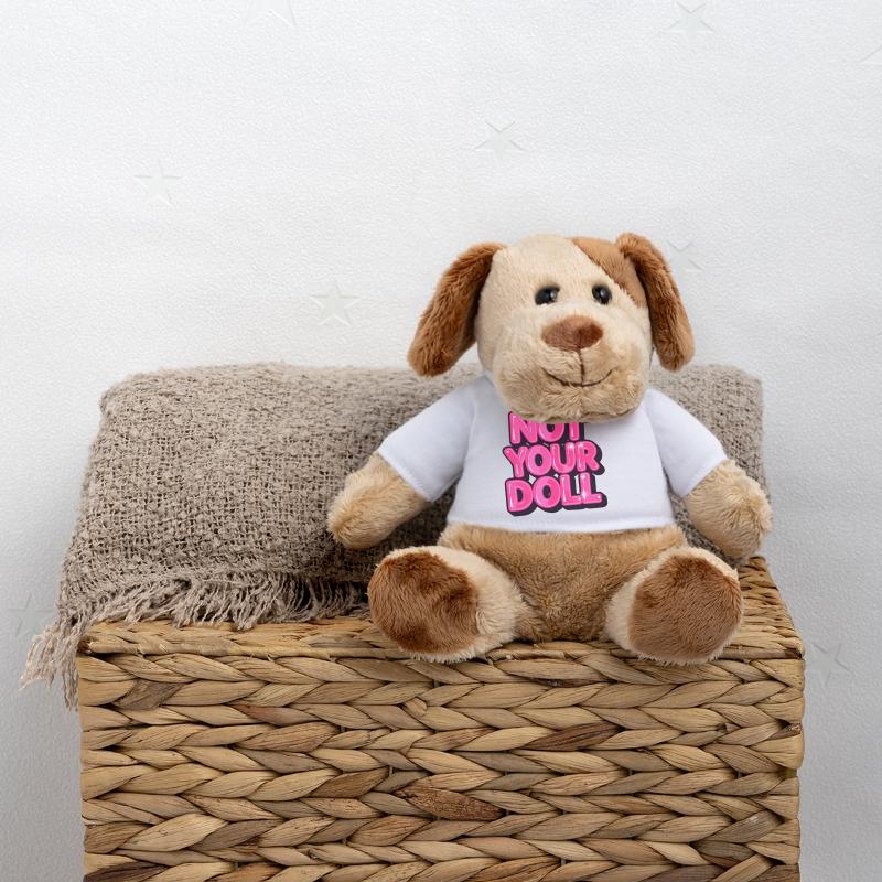 Pas votre poupée Bold Pink Design graphique Chien en peluche Helge MiniFeet®