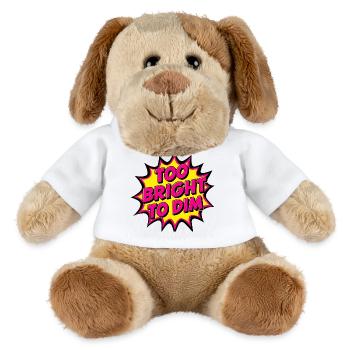Too Bright to Dim Bold Pop Art Design - MiniFeet® Dog Helge - white - Front