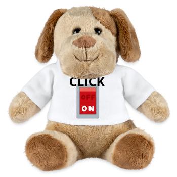 Retro OFF ON Schalter Rot - Klick - MiniFeet® Hund Helge - Weiß - Vorne