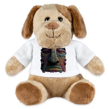 Masque Totem de Relief de Couleur Aztèque - Chien en peluche Helge MiniFeet® - blanc - Devant