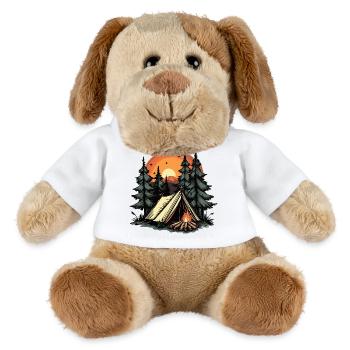 Tente de camping forêt - Chien en peluche Helge MiniFeet® - blanc - Devant