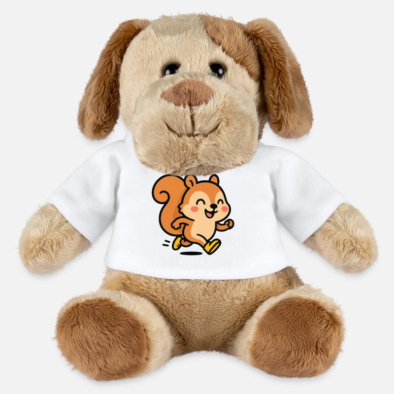 Glückliches Eichhörnchen auf der Flucht - MiniFeet® Hund Helge - Weiß