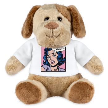 Pas encore le football, fille pop art - Chien en peluche Helge MiniFeet® - blanc - Devant