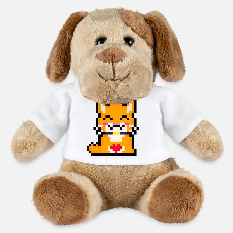 Pixelkatze mit Herz - MiniFeet® Hund Helge - Weiß