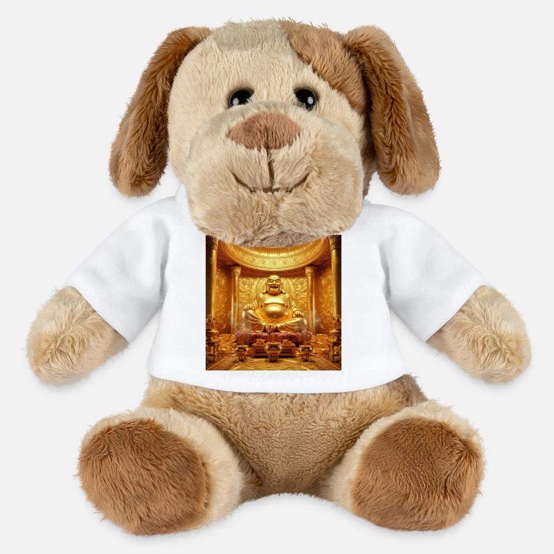 Scène du temple du Bouddha doré - Chien en peluche Helge MiniFeet® - blanc