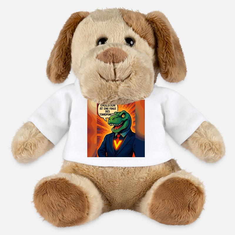 Dino en costume – l’évolution est une question d’opinion - Chien en peluche Helge MiniFeet® - blanc