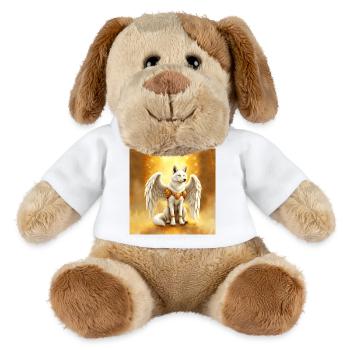 Goldene Aura Geflügelter Wolf - MiniFeet® Hund Helge - Weiß - Vorne