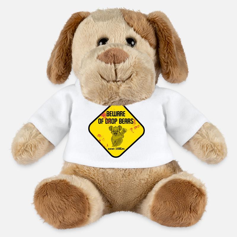Warning Sign Drop Bears - MiniFeet® Dog Helge - white