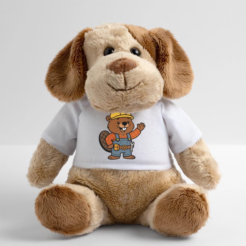 Beaver Construction Worker Bob Helm Hello Planbuilder Chien en peluche Helge MiniFeet®