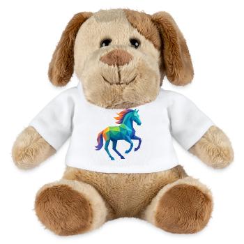 Colorful Low-Poly Horse - Riding - MiniFeet® Dog Helge - white - Front