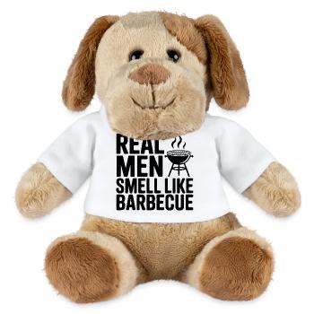 Les vrais hommes sentent le barbecue - Chien en peluche Helge MiniFeet® - blanc - Devant