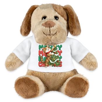 Katze Weihnachtsbaum Weihnachten Xmas Süß Lustig - MiniFeet® Hund Helge - Weiß - Vorne