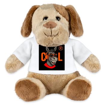 Cool Donkey DJ Logo - Chien en peluche Helge MiniFeet® - blanc - Devant