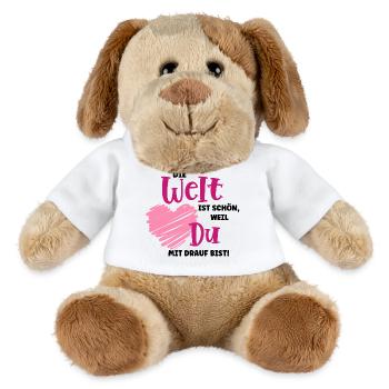 The world is beautiful – declaration of love - MiniFeet® Dog Helge - white - Front