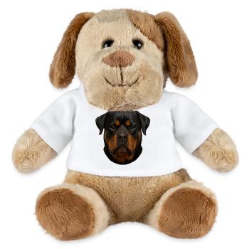 Portrait du visage du rottweiler - Chien en peluche Helge MiniFeet® - blanc - Devant