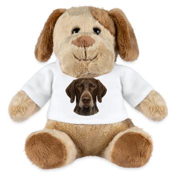Braunes Hundegesicht Nahaufnahme - MiniFeet® Hund Helge - Weiß - Vorne