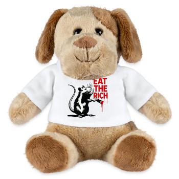 Ratte mit roter Botschaft - MiniFeet® Hund Helge - Weiß - Vorne
