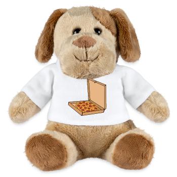 Pizza mit Pepperoni in einer Schachtel - MiniFeet® Hund Helge - Weiß - Vorne