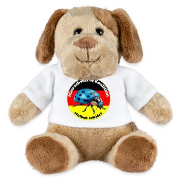 Blauer Käfer widerspiegelt den Wählerwillen - MiniFeet® Hund Helge - Weiß - Vorne