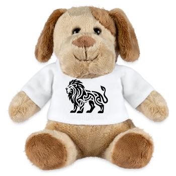Lion avec un tatouage en crinière sauvage - Chien en peluche Helge MiniFeet® - blanc - Devant