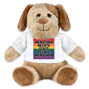Human rights instead of right-wing people - Cool Pride - MiniFeet® Dog Helge - white - Front