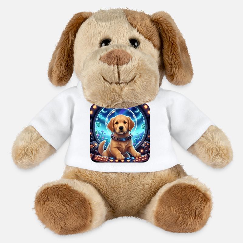 Astronaute chiot avec un casque spatial - Chien en peluche Helge MiniFeet® - blanc